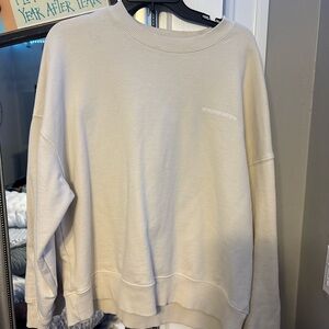 Zara Women's Cream Crew Neck Sweater
